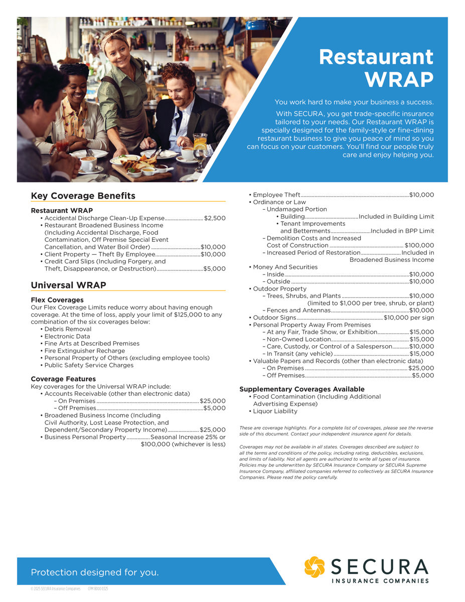 Restaurant WRAP Sell Sheet